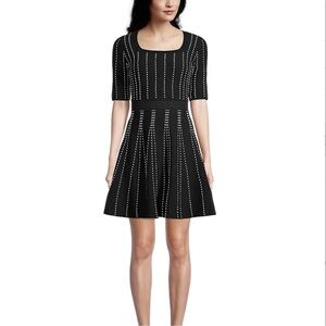 Club Monaco Black and White Dotted Mini Dress